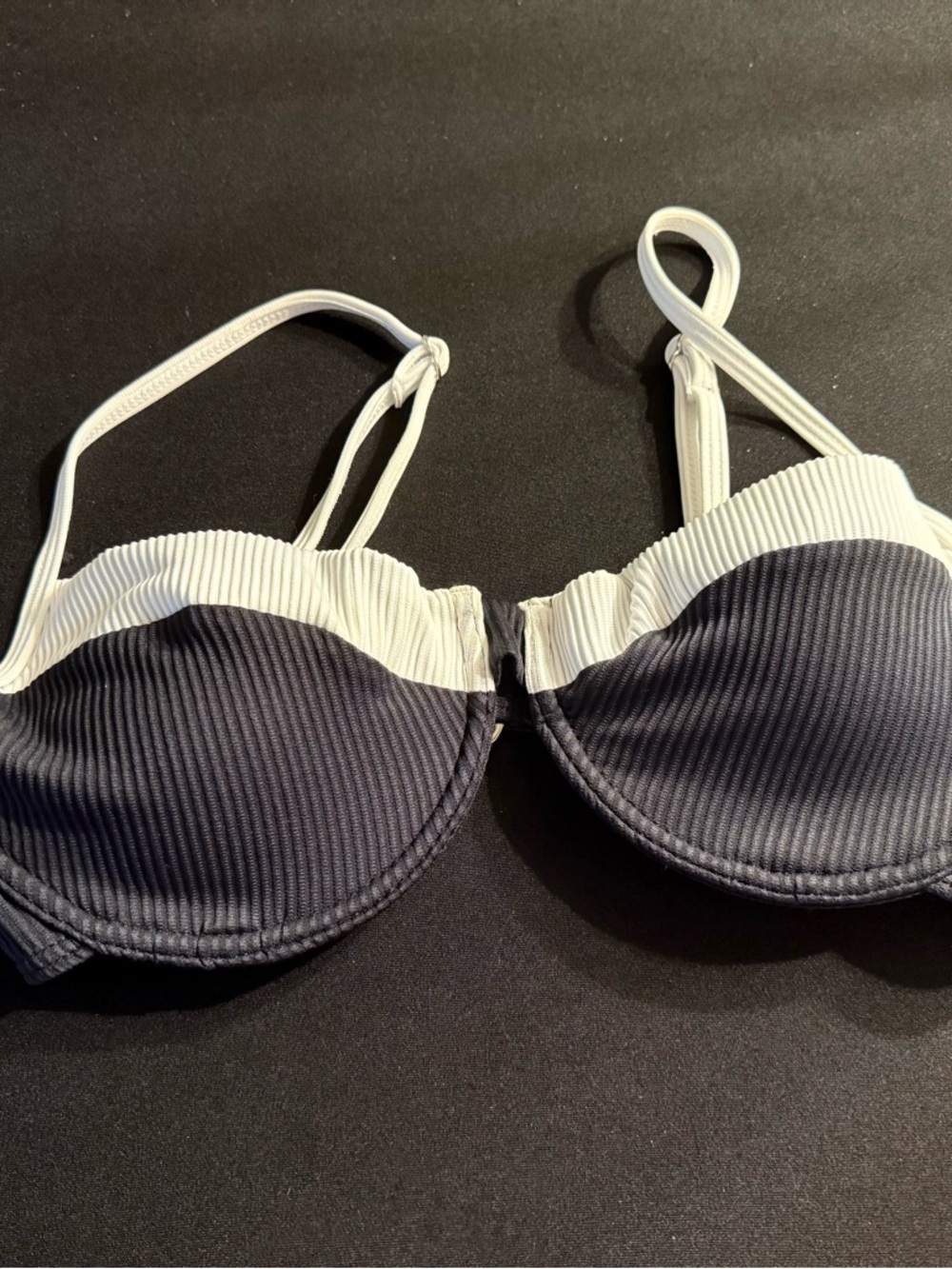 Tempt Me Women’s Black & White Underwire Push Up Padded Bikini Top Size Medium